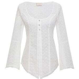 Frankies Bikinis xSydney Sweeney Bardot Eyelet Top- White